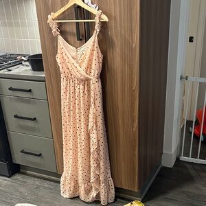 Madewell Blush Polka Dot Maxi Dress